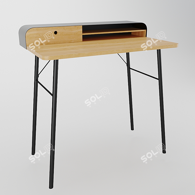Scandinavian Style Desk with Built-In Drawer: LA REDOUTE JIMI 3D model image 2