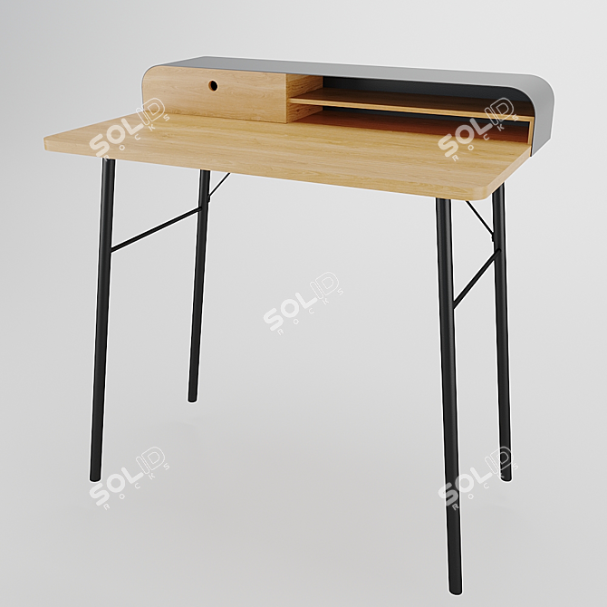 Scandinavian Style Desk with Built-In Drawer: LA REDOUTE JIMI 3D model image 3