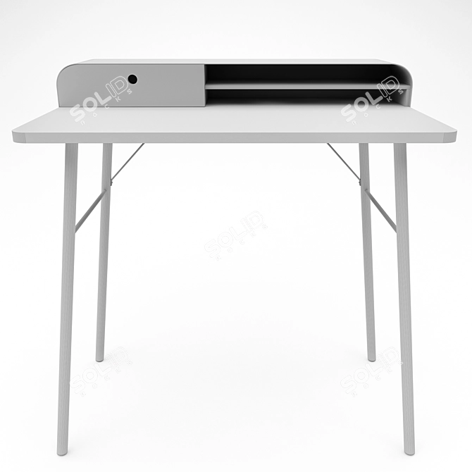 Scandinavian Style Desk with Built-In Drawer: LA REDOUTE JIMI 3D model image 7