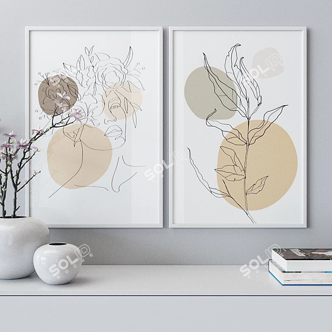 Versatile Photo Frames Set 968: 4 Colors, Glass, 3D Models 3D model image 4