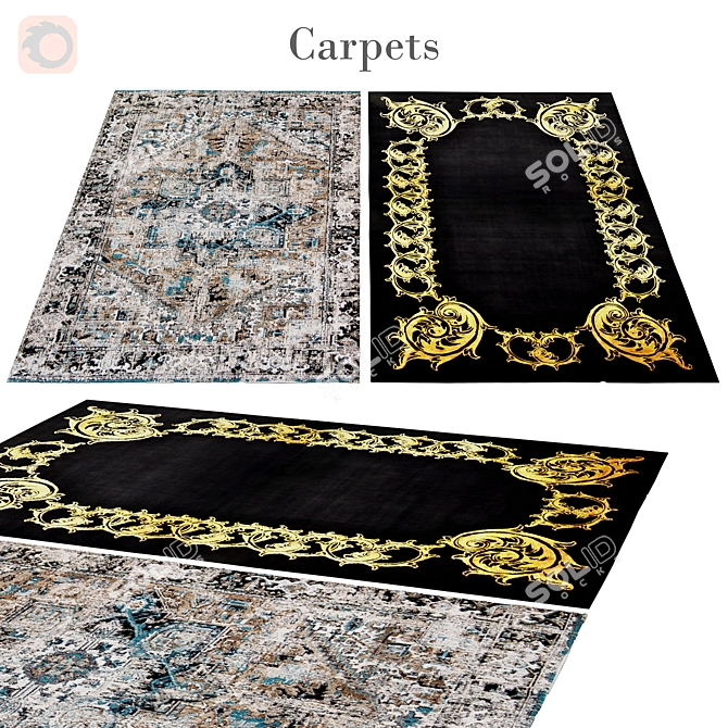 Elegant Poly Rug 215 3D model image 1