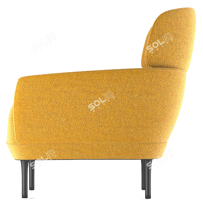 LEOLUX LX Armchair: Modern Elegance with Adjustable Texture 3D model image 3
