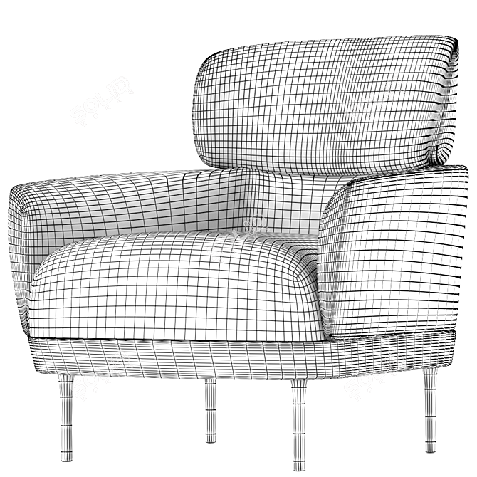 LEOLUX LX Armchair: Modern Elegance with Adjustable Texture 3D model image 9