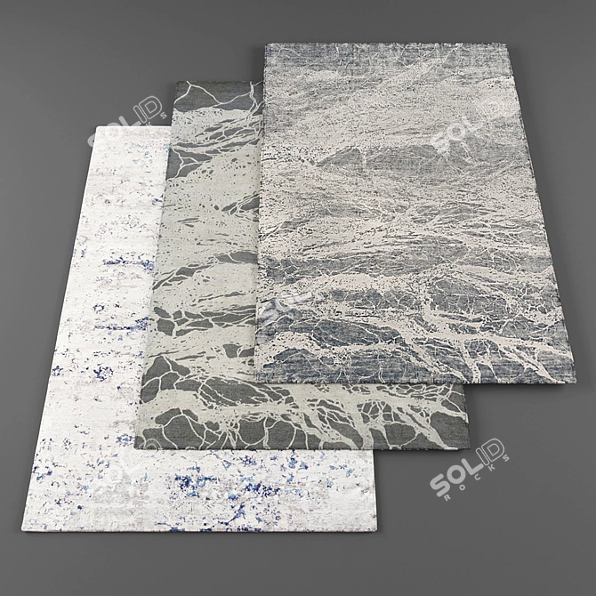 High-Res Random Set of 4 Carpets 3D model image 1