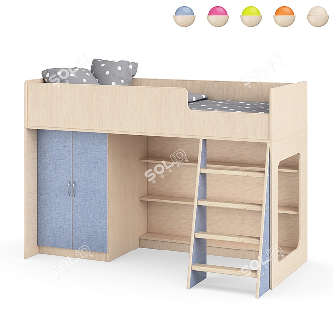 Legenda K36 Kids Modular Bed 3D model image 6