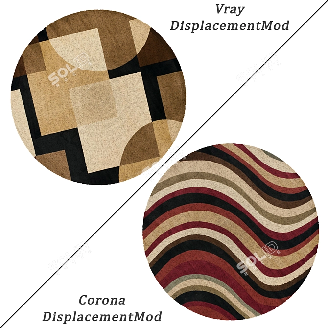 Round Carpets Set: Versatile and Realistic 3D model image 2