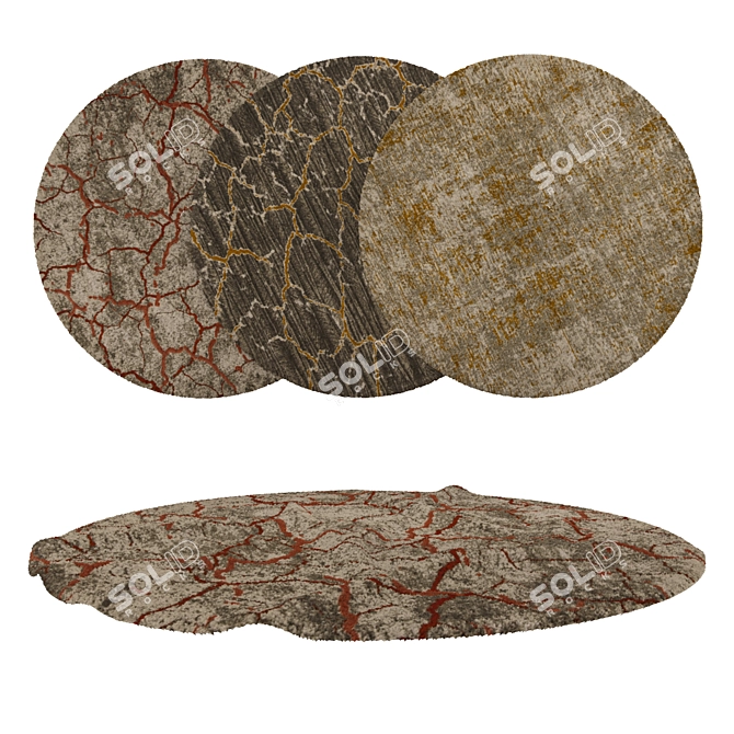 Round Carpets Set: Versatile 3D Rug Collection 3D model image 1