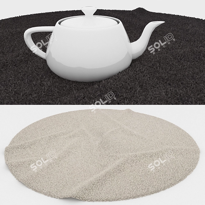 Round Carpets Set - Variety and Realism 3D model image 3