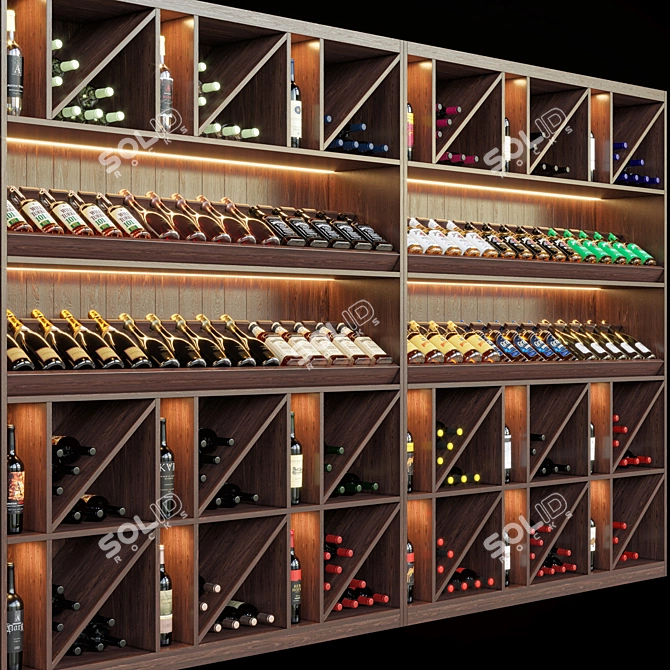 Modern Wine Shelf for Stylish Storage 3D model image 4