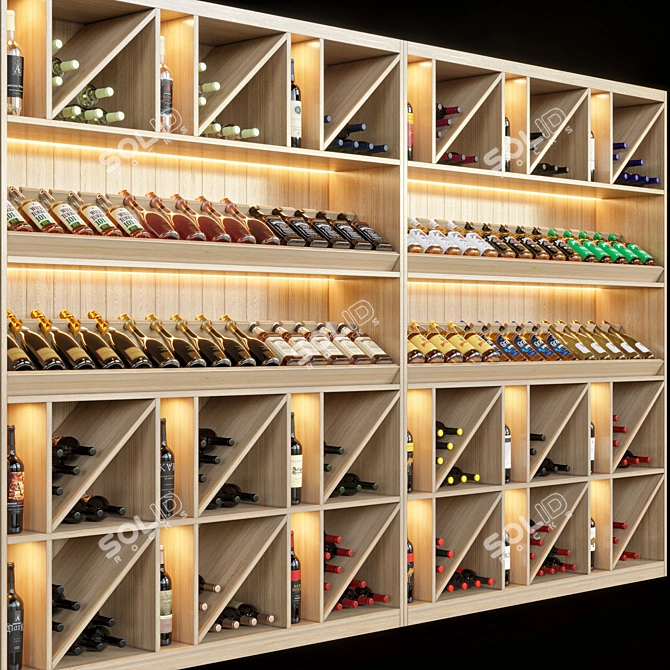 Modern Wine Shelf for Stylish Storage 3D model image 5