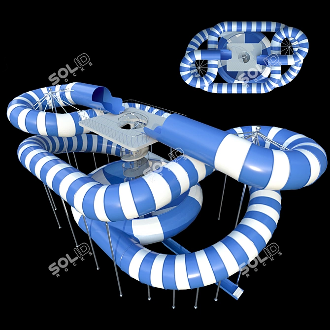 Thrilling Water Slide Experience 3D model image 1