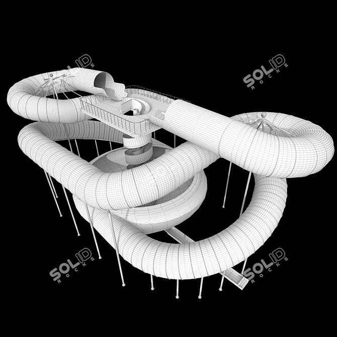 Thrilling Water Slide Experience 3D model image 4