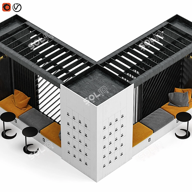 Elegant Restaurant & Office Seating 3D model image 3