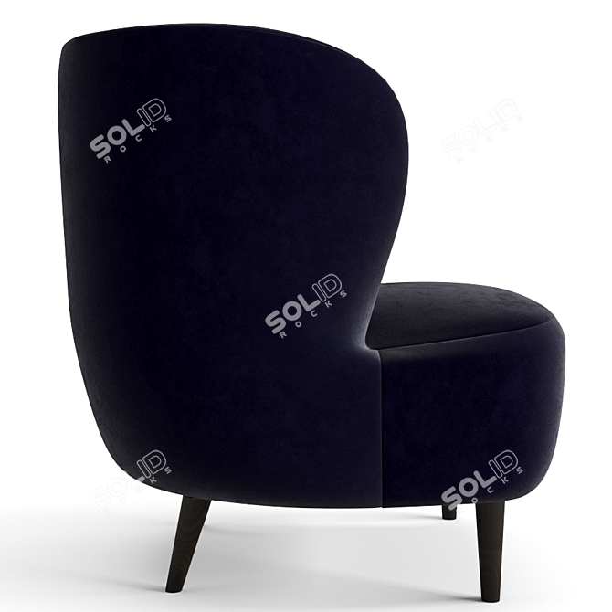 Elegant Gubi Stay Chair: Small & Wooden 3D model image 3