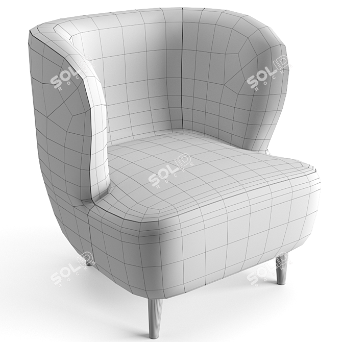 Elegant Gubi Stay Chair: Small & Wooden 3D model image 5