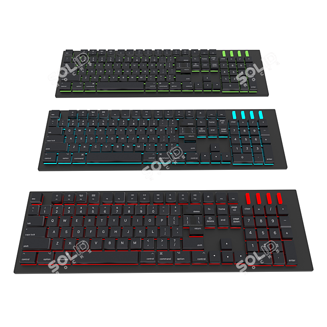 Advanced 2015 Keyboard 3D model image 1