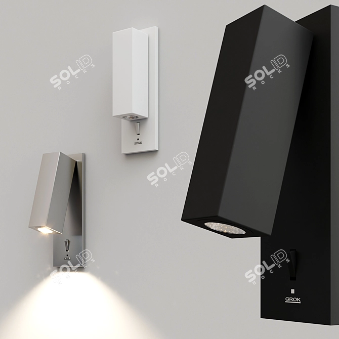 Sleek and Stylish GROK Wall Lamps 3D model image 3