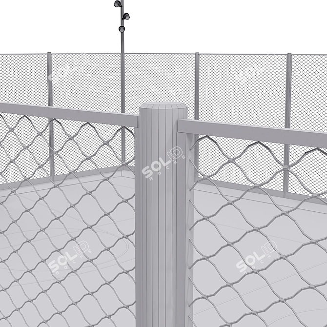 Versatile Fenced Sport Zone 3D model image 2