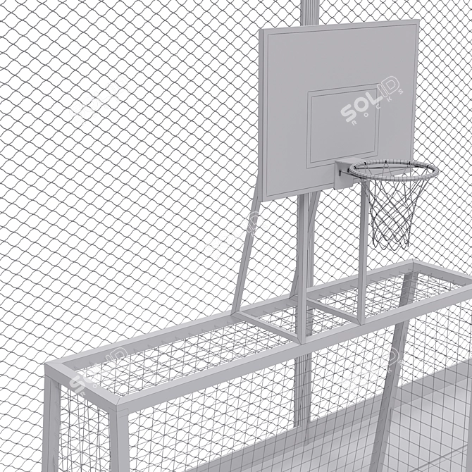 Versatile Fenced Sport Zone 3D model image 3