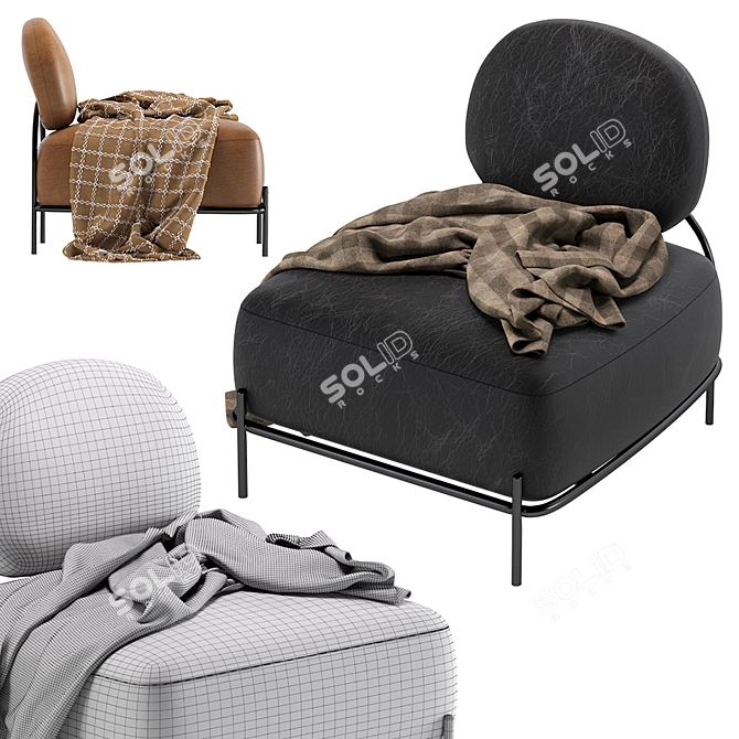 Luxury Leather Armchair: Pawai 3D model image 5