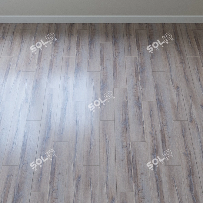 Vintage Bleached Oak Parquet 3D model image 2