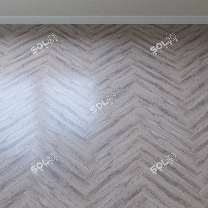 Vintage Bleached Oak Parquet 3D model image 3