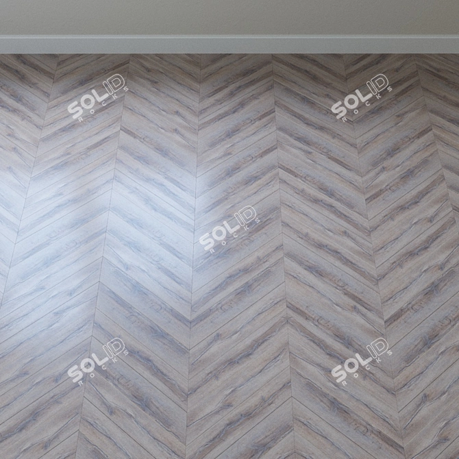 Vintage Bleached Oak Parquet 3D model image 4