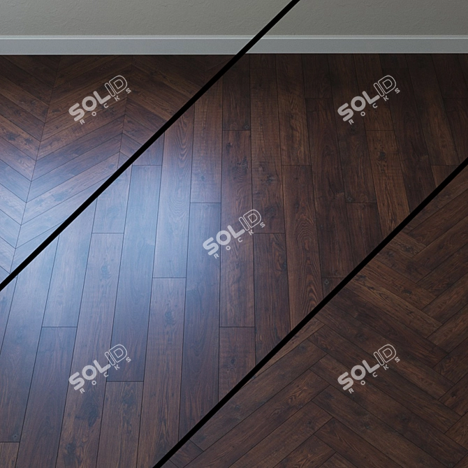 Rustic Chestnut Solid Parquet 3D model image 1