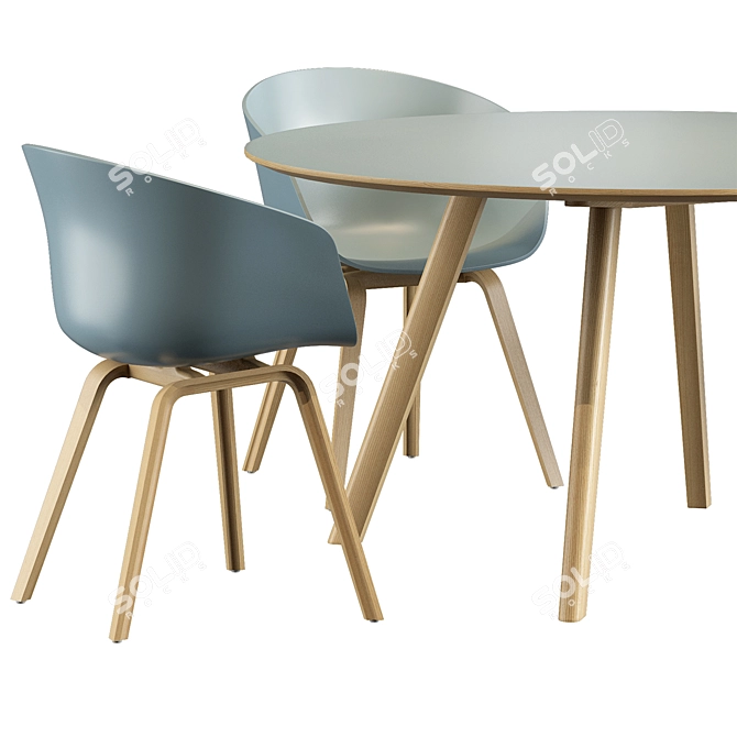 Modern Eco Chair & Round Table 3D model image 3