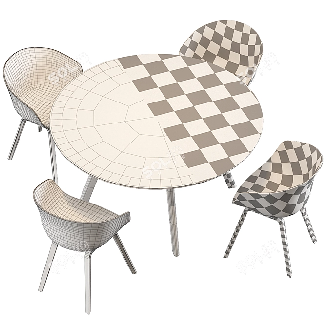 Modern Eco Chair & Round Table 3D model image 5