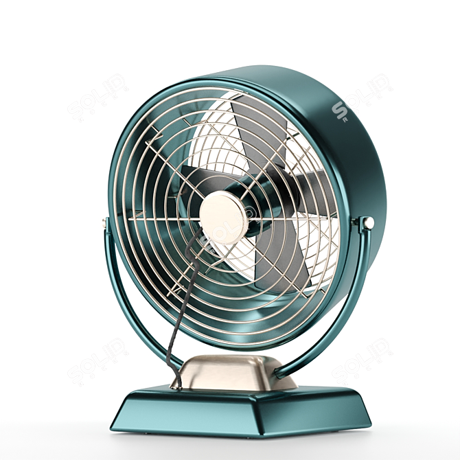 Retro-Inspired Air Circulator 3D model image 2