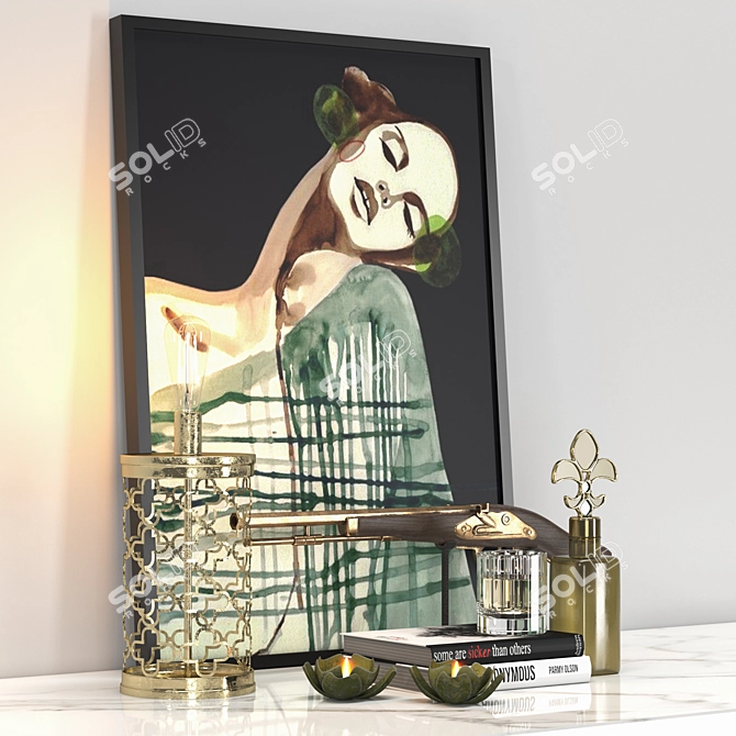 Elegant Home Decor Set 03 3D model image 2