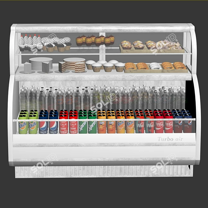 3D Refrigerator with Food Display 3D model image 4