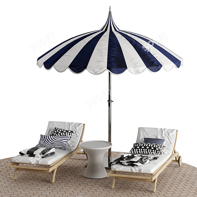 Coastal Retreat Outdoor Lounge Set 3D model image 2