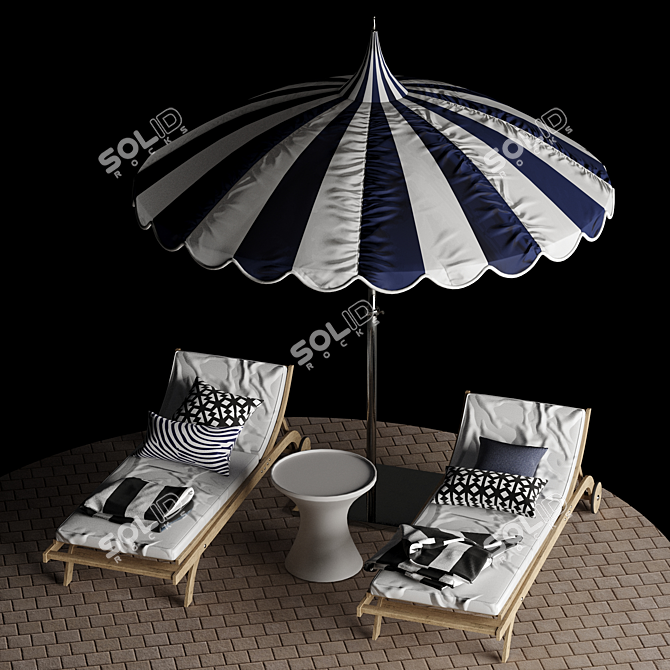 Coastal Retreat Outdoor Lounge Set 3D model image 4