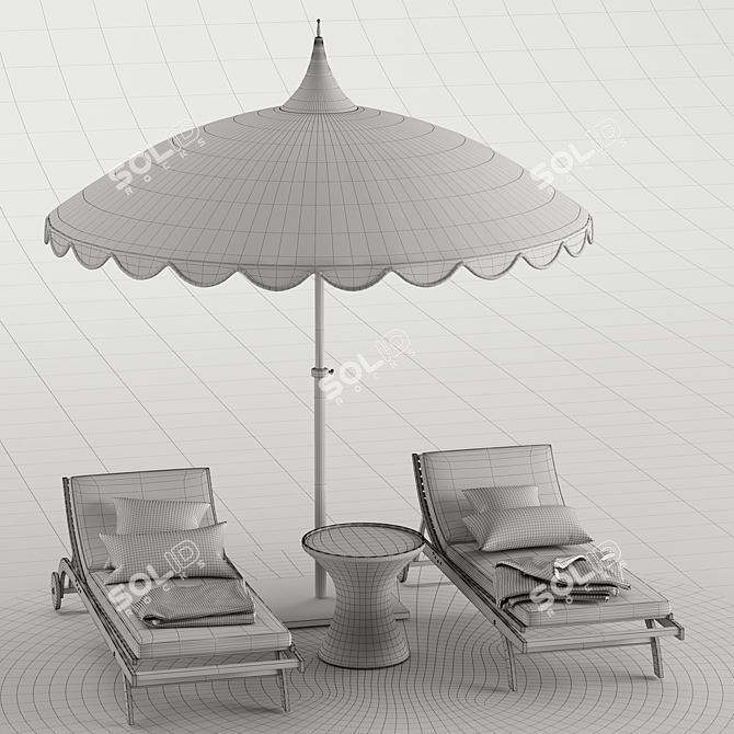 Coastal Retreat Outdoor Lounge Set 3D model image 5