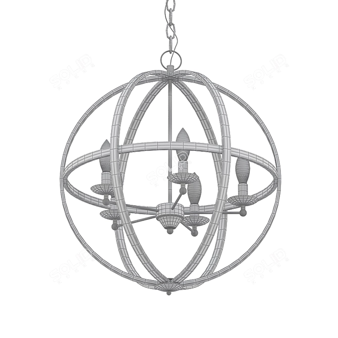 Minimalist American Style Pendant Chandelier 3D model image 2