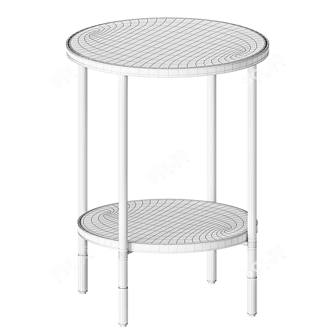 Elegant Asperod Side Table with Black Metal and Smoky Glass 3D model image 3