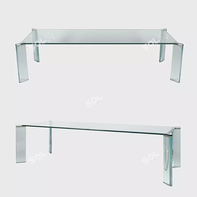 Elegant Can-Can Dining Table 3D model image 1