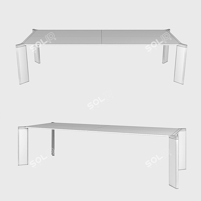 Elegant Can-Can Dining Table 3D model image 2