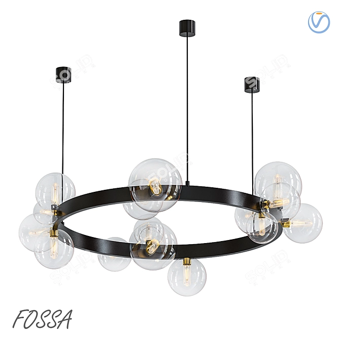 Sleek Designer Ceiling Light 3D model image 1