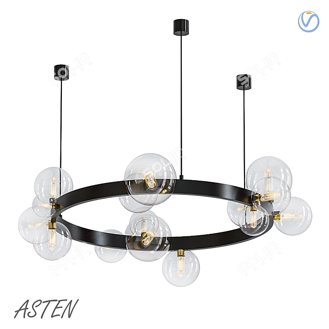 Sleek Designer Ceiling Light 3D model image 3