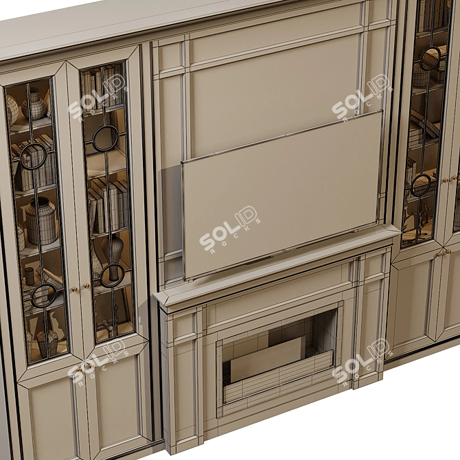 Elegant Neoclassical TV Wall 3D model image 3