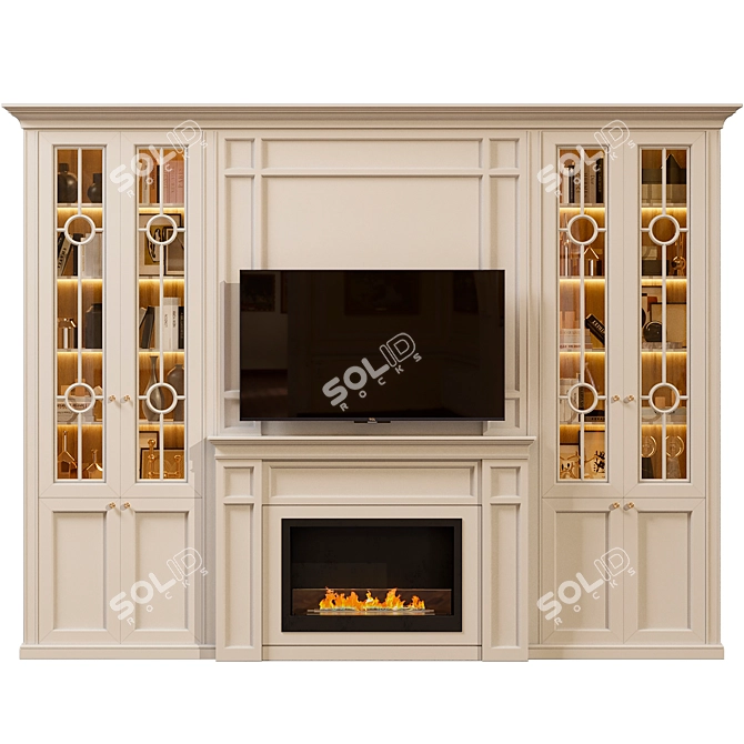 Elegant Neoclassical TV Wall 3D model image 4