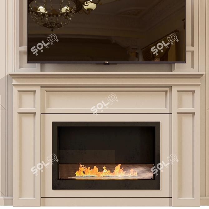 Elegant Neoclassical TV Wall 3D model image 5