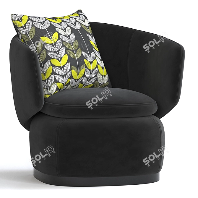 Modern Crescent Swivel Chair 3D model image 1