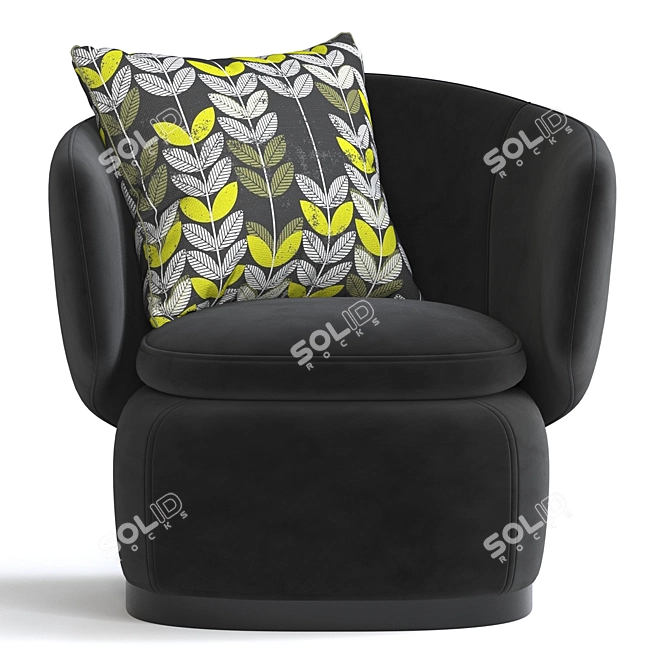 Modern Crescent Swivel Chair 3D model image 2