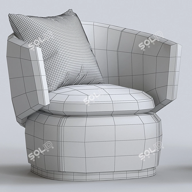 Modern Crescent Swivel Chair 3D model image 5