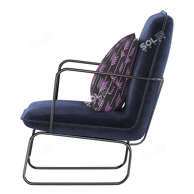 Industrial Lounge Chair Lucas Blue 3D model image 3