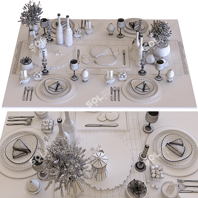 Modern Breakfast Table 005: Stylish, Functional Design 3D model image 9
